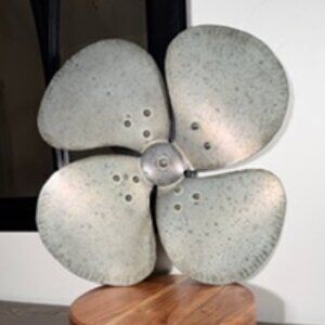 Galvanized Farmhouse Windmill Wall Decor | Rustic Metal Shelf Accent